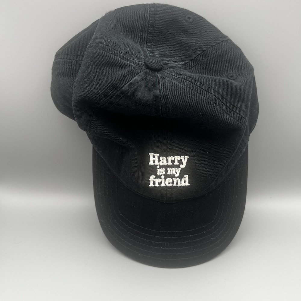 Harry Styles Harry Is My Friend Black Embroidered Dad Hat Baseball Cap 832 - Picture 2 of 3